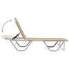 vidaXL Sun Lounger Aluminium and Textilene Cream