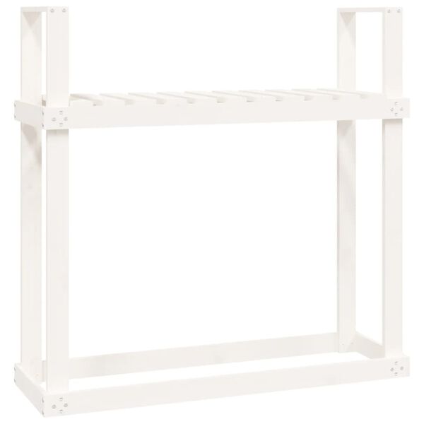 vidaXL Firewood Rack White 110x35x108.5 cm Solid Wood Pine