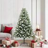 vidaXL Artificial Hinged Christmas Tree with Flocked Snow 180 cm
