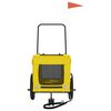 vidaXL Pet Bike Trailer Yellow and Black Oxford Fabric and Iron