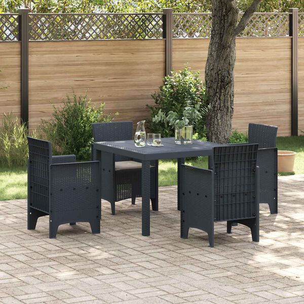 vidaXL Garden Dining Set 5 pcs Anthracite Polypropylene