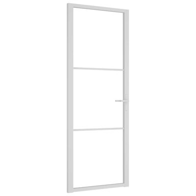 vidaXL Interior Door 76x201.5 cm White ESG Glass and Aluminium