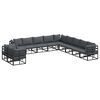 vidaXL Garden Sofa Set with Cushion 11 pcs Black Aluminium
