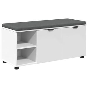 vidaXL Hall Bench with Cushion Plain White 100 x 38 x 46 cm