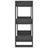 vidaXL Book Cabinet/Room Divider Grey 60x35x91 cm Solid Wood Pine