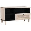 vidaXL TV Cabinet Bleached White 80 x 33 x 46 cm Solid Mango Wood