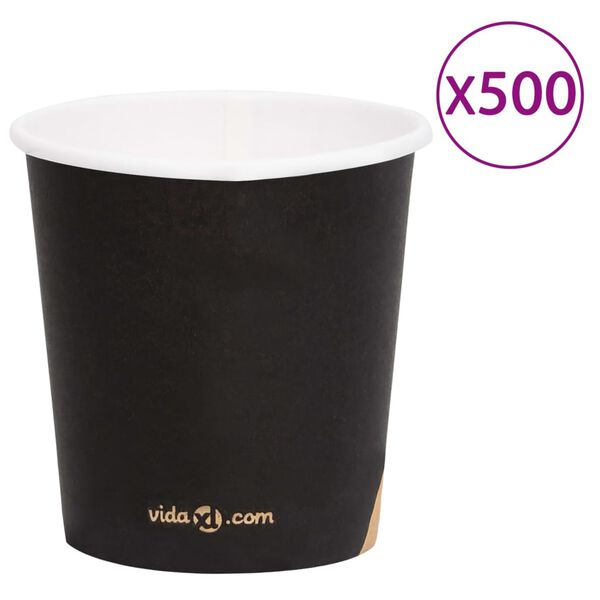 vidaXL Coffee Paper Cups 120 ml 500 pcs Black