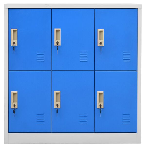 vidaXL Locker Cabinets 2 pcs Light Grey and Blue 90x45x92.5 cm Steel