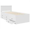 vidaXL Daybed with Drawer White and Black 90 x 200 cm Engineered Wood