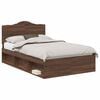 vidaXL Bed Frame with Headboard Brown Oak 120 x 190 cm Solid Pine Wood