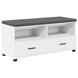vidaXL Hall Bench White 100 x 38 x 46 cm Engineered Wood and Fabric