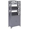 vidaXL Bathroom Cabinet Grey 46x24x116 cm Paulownia Wood