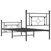 vidaXL Metal Bed Frame without Mattress with Footboard Black 100x190cm