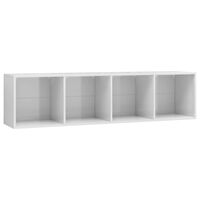vidaXL Book Cabinet/TV Cabinet High Gloss White 143x30x36 cm
