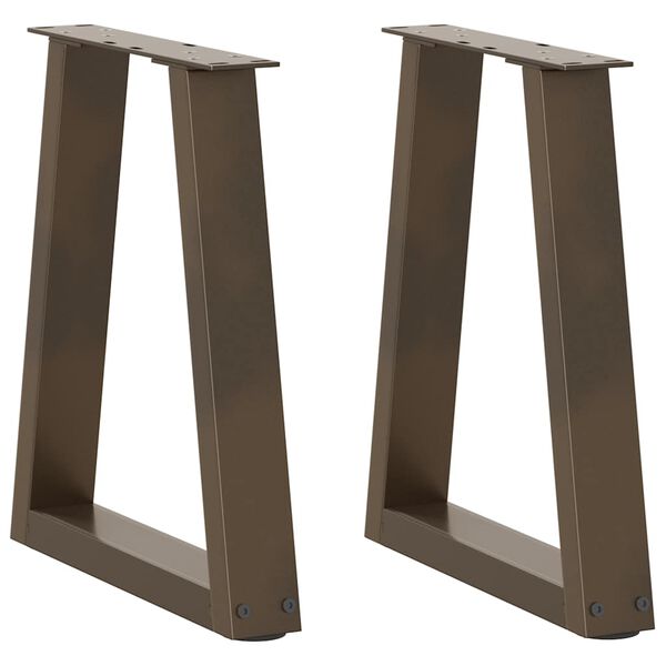 vidaXL Coffee Table Legs V-Shape 2 pcs Natural Steel 28x(42-43.3) cm Steel