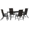 vidaXL Garden Dining Set 5 pcs Black Coffee Powder-Coated Steel