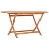 vidaXL Dining Table | Natural Teak | Solid Teak Wood | 160x80x75 cm | Foldable