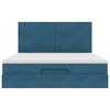 vidaXL Ottoman Bed with Mattresses Dark Blue 160x200cm Velvet