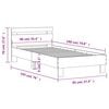 vidaXL Bed Frame without Mattress with LED Lights Smoked Oak 90x190 cm Single