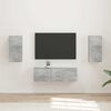 vidaXL TV Wall Cabinet Set 4 pcs Concrete Grey Engineered Wood