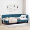 vidaXL Corner Bed Frame with Headboard Blue 80 cm x 200 cm Velvet
