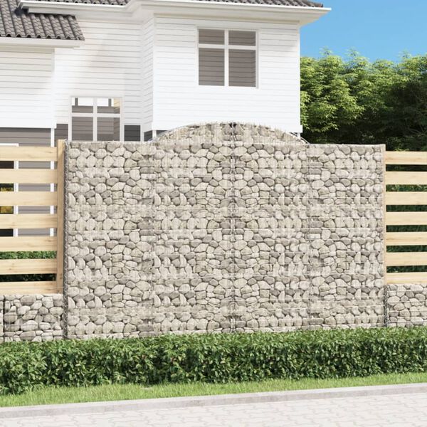 vidaXL Arched Gabion Baskets 4 pcs 300x30x200/220 cm Galvanised Iron