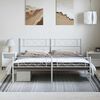 vidaXL Metal Bed Frame without Mattress with Footboard White 183x213cm