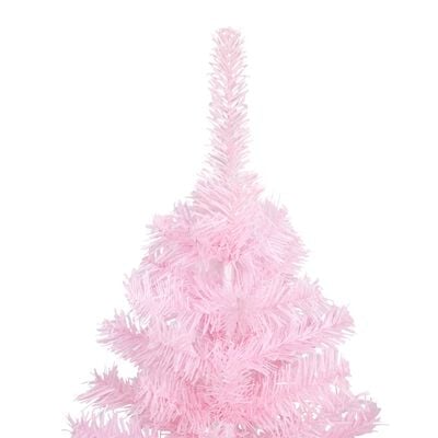 vidaXL Artificial Pre-lit Christmas Tree with Stand Pink 210 cm PVC