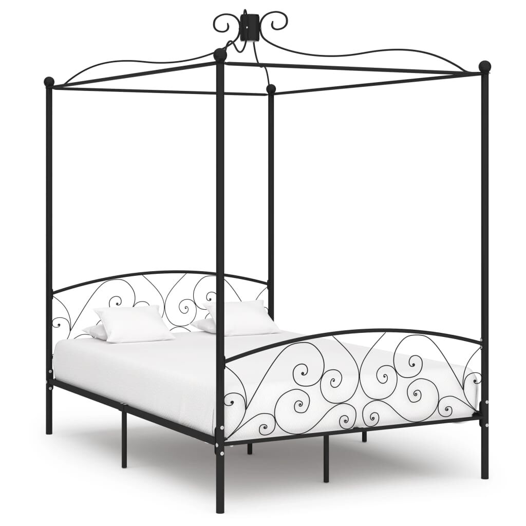 Canopy bed shop black metal