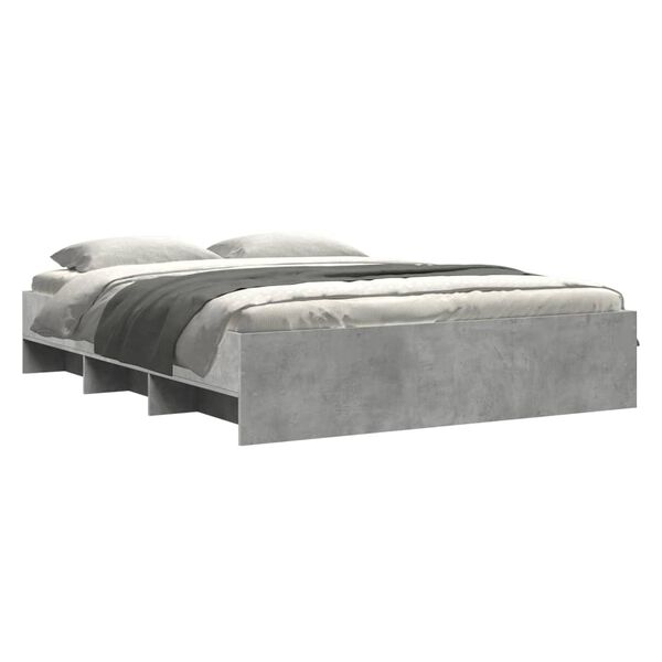 vidaXL Bed Frame without Mattress Concrete Grey 160x200cm Engineered Wood