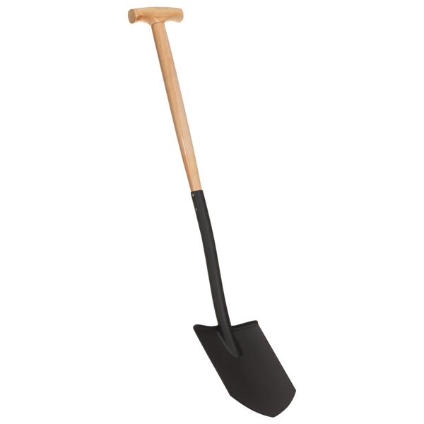 vidaXL Garden Point Shovel T Grip Steel and Hardwood