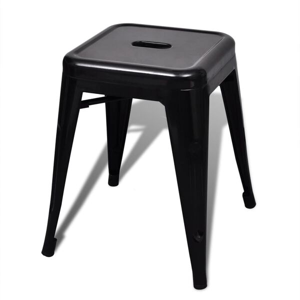 vidaXL Stacking Stools 2 pcs Black Metal