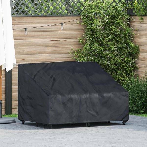 vidaXL Garden Bench Cover Black 130 x 95 x 40 / 80 cm 210D Oxford Fbric