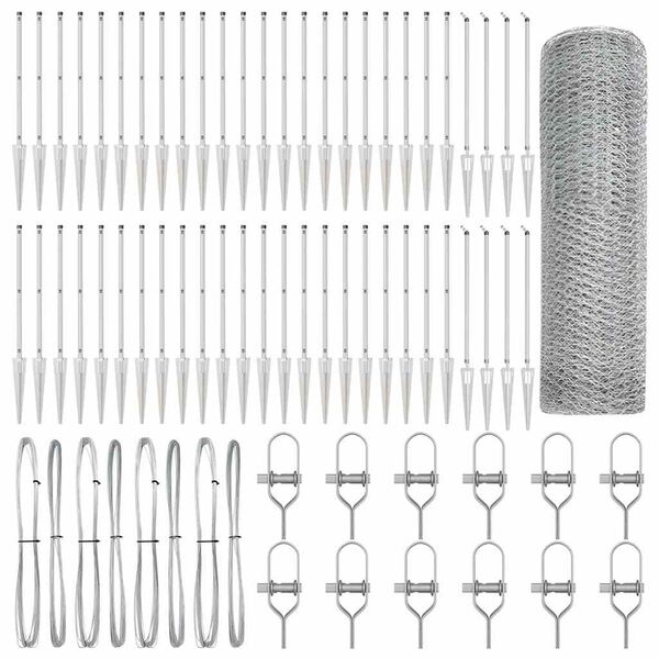 vidaXL Fence Post Silver 100 x 1.2 m (25 mm mesh) Steel