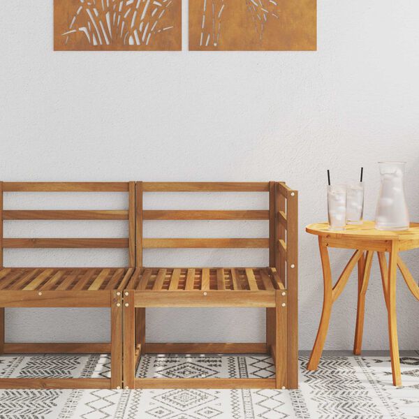 vidaXL Outdoor Corner Sofa Solid Acacia Wood Natural 63 x 63 x 73 cm