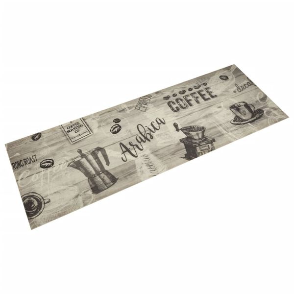 vidaXL Kitchen Rug Washable Coffee Grey 60x180 cm Velvet