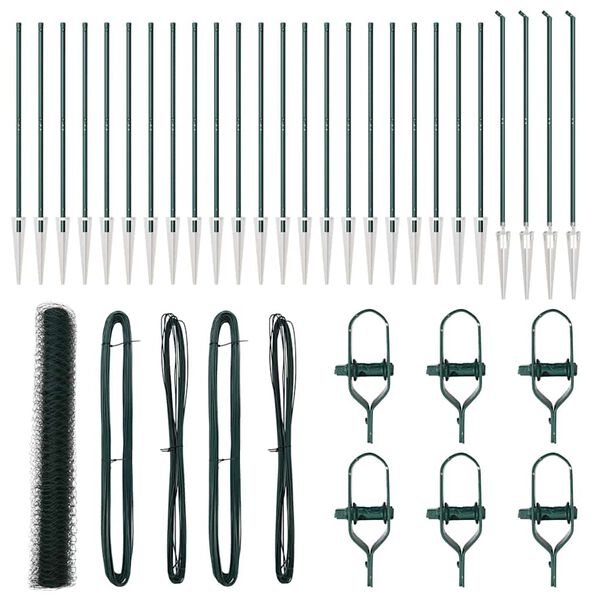 vidaXL Fence Post Green 50 x 1.2 m (36 mm mesh) Steel and PVC