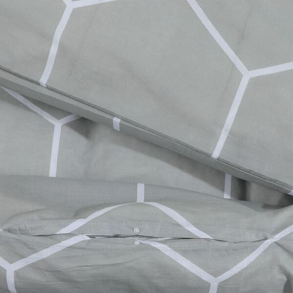 vidaXL Duvet Cover Set Grey 200x220 cm Cotton