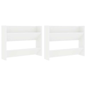 vidaXL Wall Shoe Cabinet 2 pcs White 80x18x60 cm Engineered Wood
