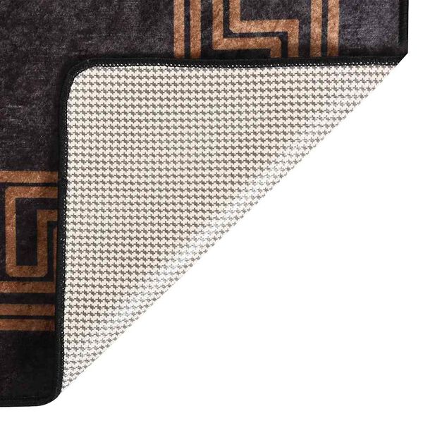 vidaXL Rug Washable 80x300 cm Black and Gold
