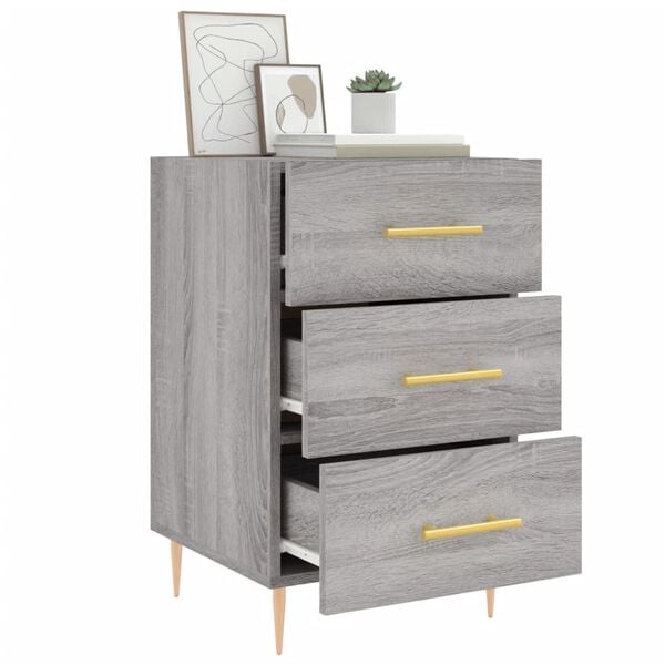 vidaXL Bedside Cabinet Grey Sonoma 40x40x66 cm Engineered Wood