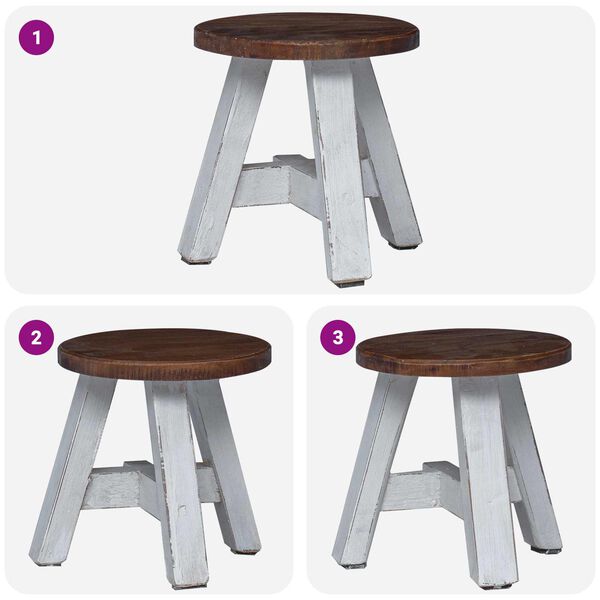 vidaXL Stool Natural 22 x 22 x 24 cm Mahogany Wood