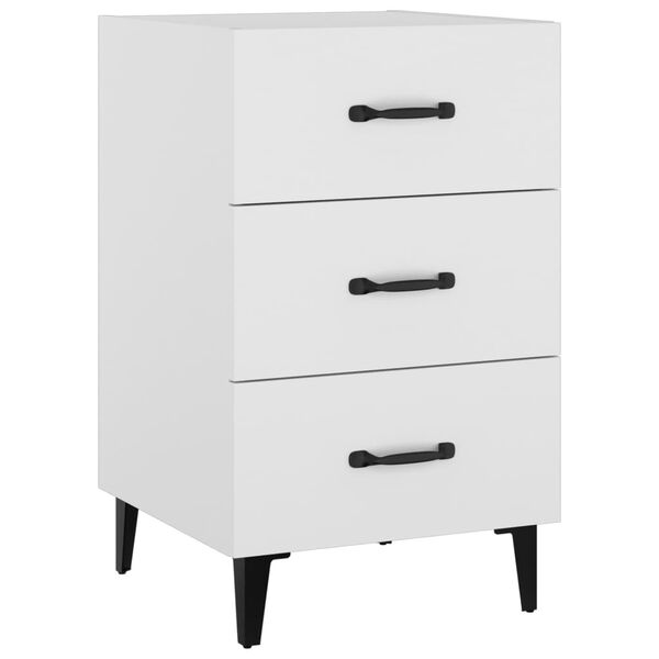 vidaXL Bedside Cabinet White 40x40x66 cm Engineered Wood