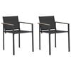 vidaXL Garden Chairs 2 pcs Black and Anthracite Textilene Fabric