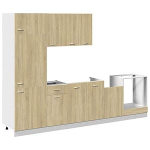 vidaXL 7 Piece Kitchen Cabinet Set "Lyon" Sonoma Oak Engineered Wood