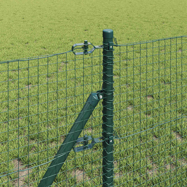 vidaXL Fence Post Green 10 x 0.8 m (25 x 25 mm mesh) Steel and PVC