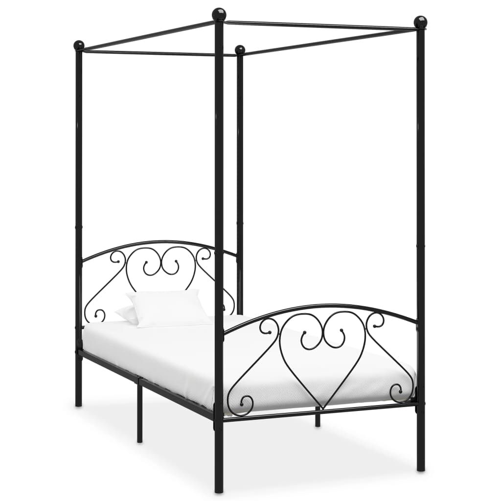 Black steel sales canopy bed