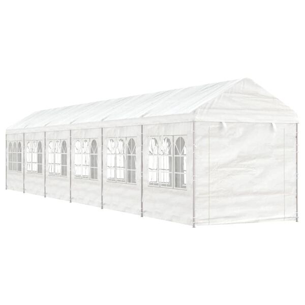 vidaXL Gazebo with Roof White 13.38x2.28x2.69 m Polyethylene