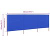 vidaXL 3-panel Wind Screen Fabric 400x120 cm Azure Blue