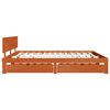 vidaXL Bed Frame with Headboard Wax Brown 180 x 200 cm Solid Pine Wood